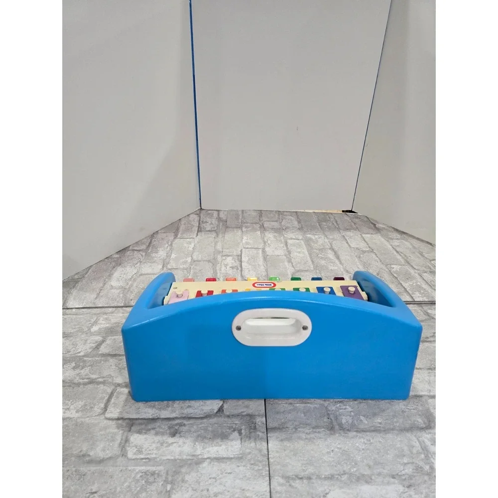 Vtg 1985 Little Tikes Kid Tap a Tune Blue Xylophone Keyboard Music Piano VIDEO